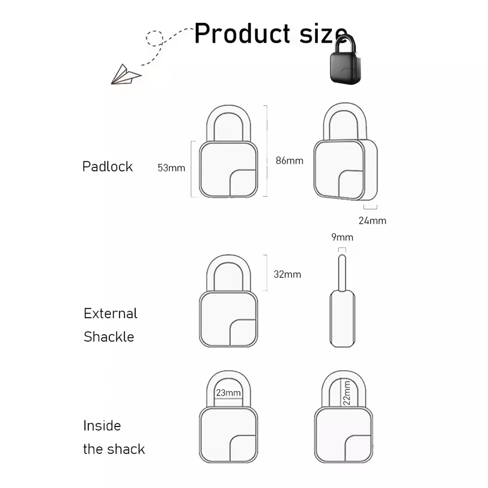 Anti-Smart Smart Fingerprint Padlock Waterproof Gym TTlock Smart ...